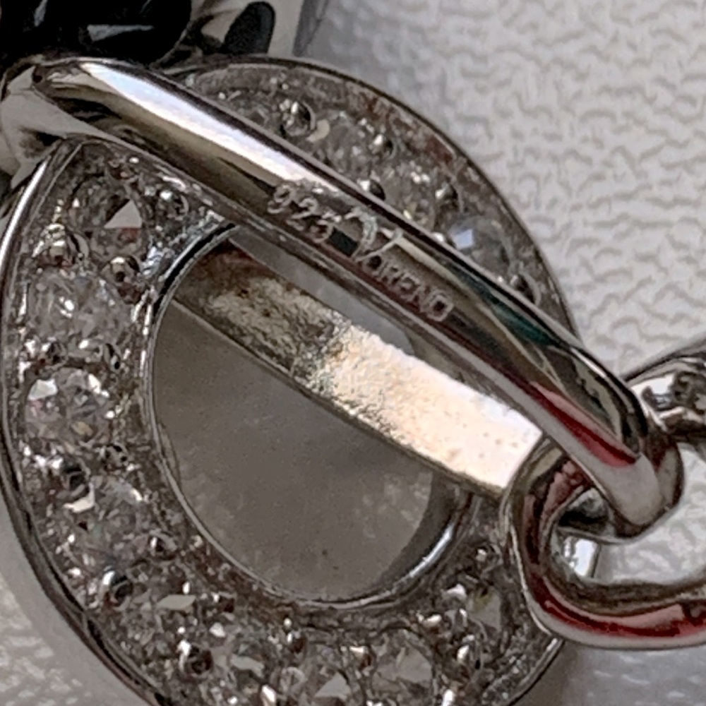 VORENO Sterling Silver and Black Dangle Earrings w/ Cubic Zirconia 925 Stamped - Picture 7 of 8